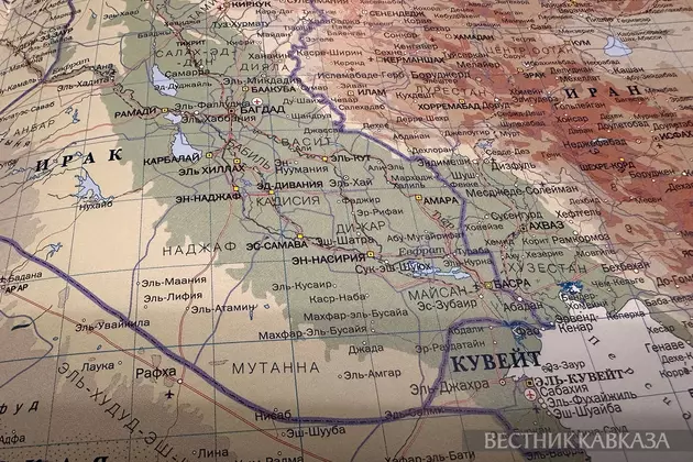 Карта Ирана Ирака и Кувейта