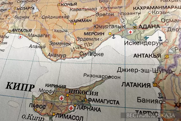 Карта юга Турции и Кипра