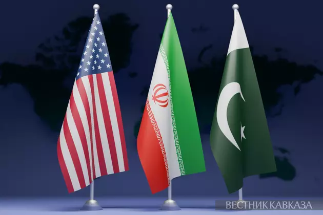 Флаги США Ирана и Пакистана