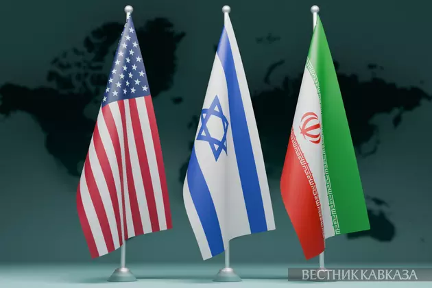 Флаги США Израиля и Ирана