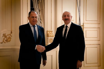 Президент Азербайджана Ильхам Алиев с главой МИД России Сергеем Лавровым