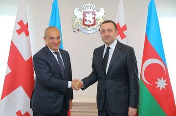 министр экономики Азербайджана Микаил Джаббаров и премьер-министр Грузии Ираклий Гарибашвили
