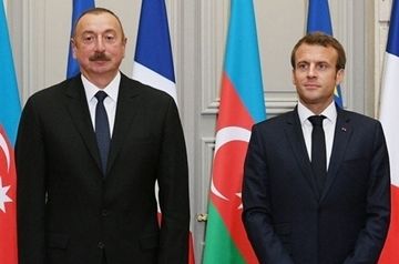 Президент Азербайджана Ильхам Алиев и президент Франции Эммануэль Макрон