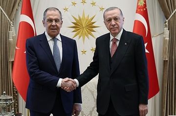 Глава МИД России Сергей Лавров и президент Турции Реджеп Тайип Эрдоган