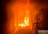 Пожар в Сириусе: крыша здания горит в Сочи