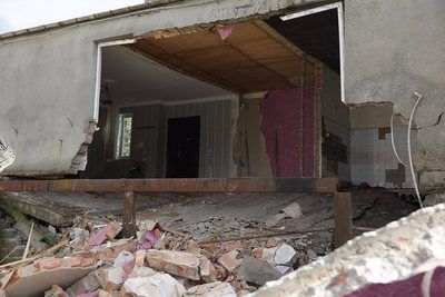 Непогода разрушила частный дом в Кутаиси 