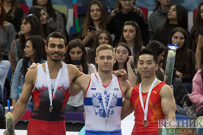 Владислав Поляшов стал лучшим в упражнениях на параллельных брусьях Кубка мира по спортивной гимнастике в Баку-2019