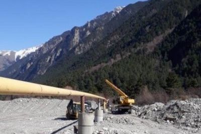 В Эльбрусском районе КБР восстановили опоры газопровода, снесенные селем