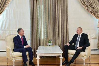 Ильхам Алиев встретился с председателем Мажилиса парламента Казахстана
