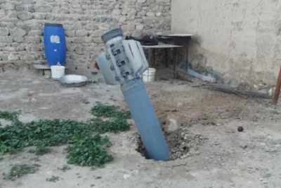 ANAMA показало ракету, упавшую во двор жилого дома в Геранбойском районе (ВИДЕО)
