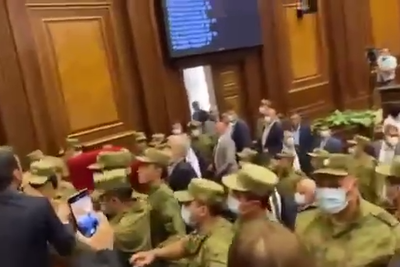 Охрана и оппозиция подрались в парламенте Армении (ВИДЕО)