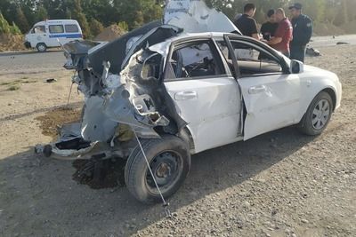 Автомобиль взорвался в Кашкадарьинской области (ФОТО)