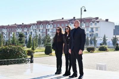 Президент Азербайджана и первая леди совершили поездку в Губу (ФОТО)