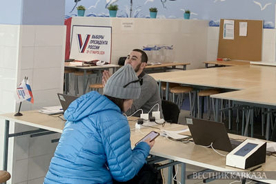 Избирательный участок на выборах президента России 2024