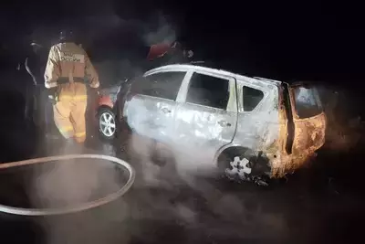 Машина сгорела в выходные в Ингушетии