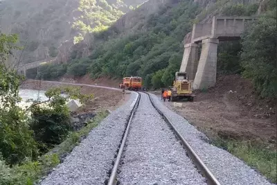 Железнодорожники завершили ремонт на затопленном участке в Армении 