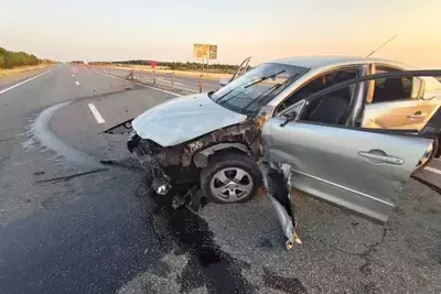 ДТП на трассе &quot;Кавказ&quot;: водитель уснул за рулем и разбил машину