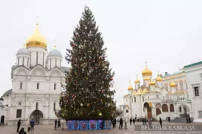 Главная новогодняя елка России зажглась в Кремле