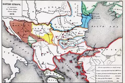 Карта Юго-Восточной Европы после Берлинского конгресса 1878 года