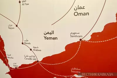 Карта Йемена и Омана