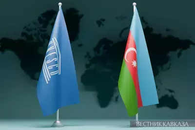Флаги Азербайджана и ЮНЕСКО